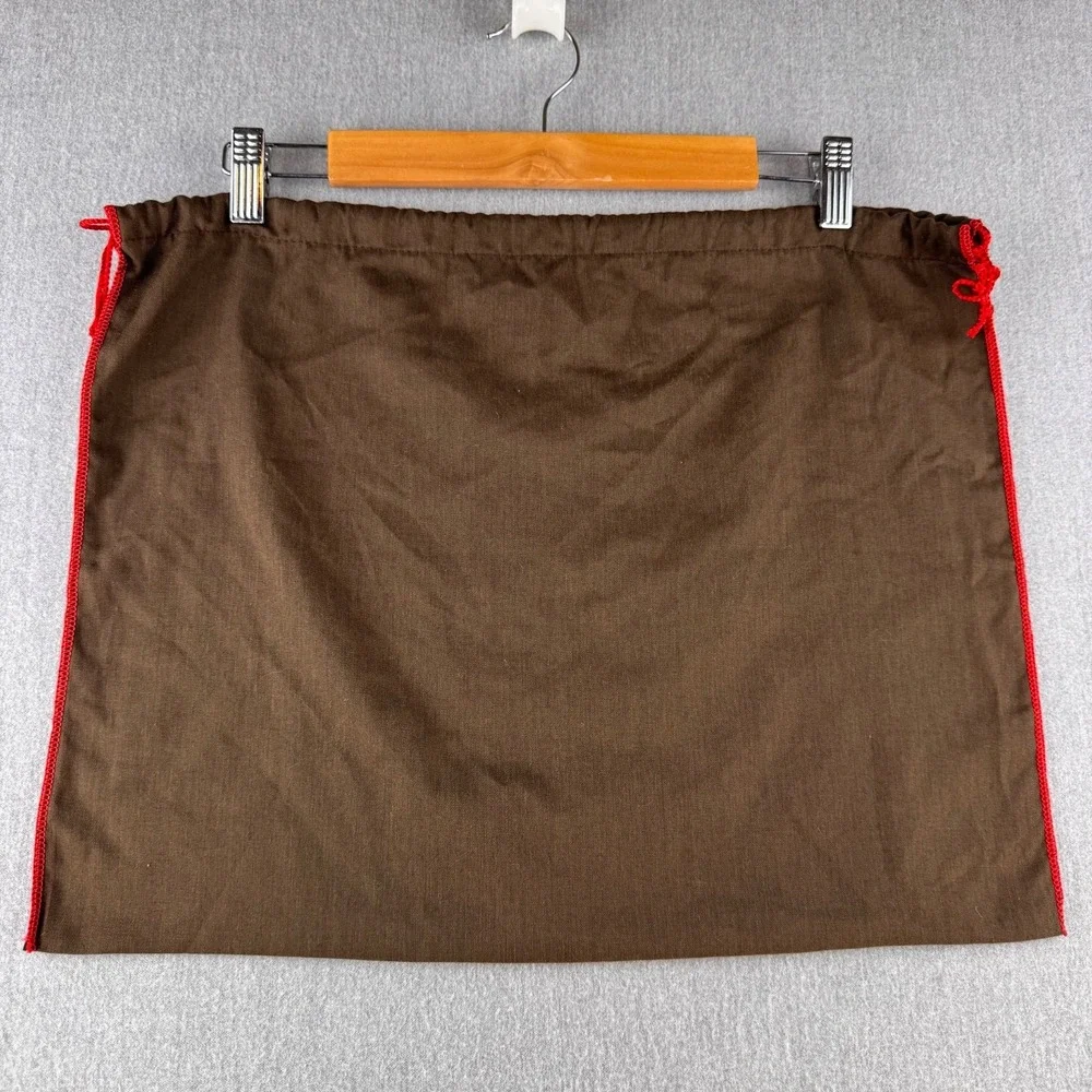 Coach Dust Bag Brown Drawstring Storage Pouch Red Trim 19 x 14.75 Large